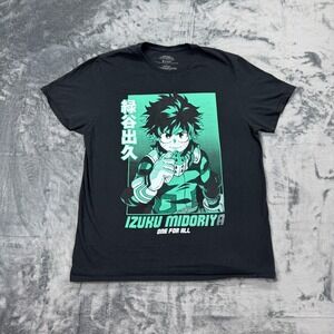 My Hero Academia Izuku Midoriya Deku Tee Shirt Mens L Black Anime Crunchyroll